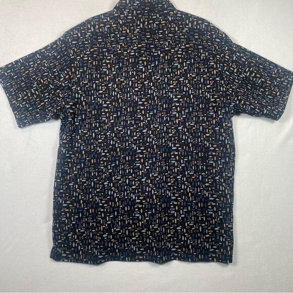H&H Men's 100% Silk Short Sleeve Button Down Shirt Size Medium - Picture 2 of 11